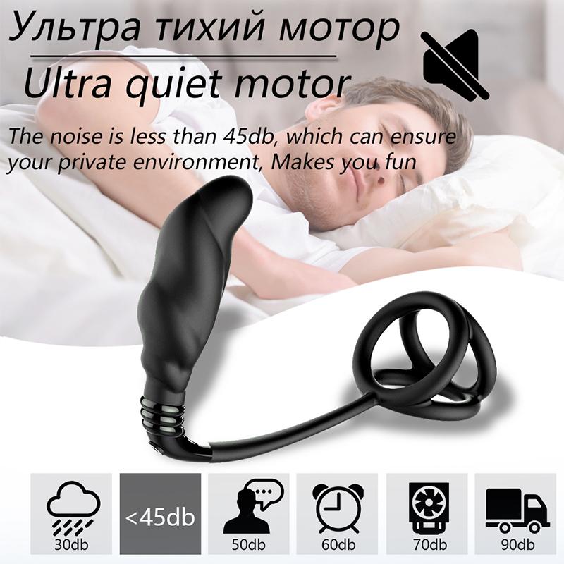 Zeitverzögertes männliches Prostata-Massagegerät, kabelgebundene Steuerung, Analsex-Spielzeug, Sperre des Penis, Hoden zur Verzögerung der Ejakulation, Analplug-Vibrator für den Mann