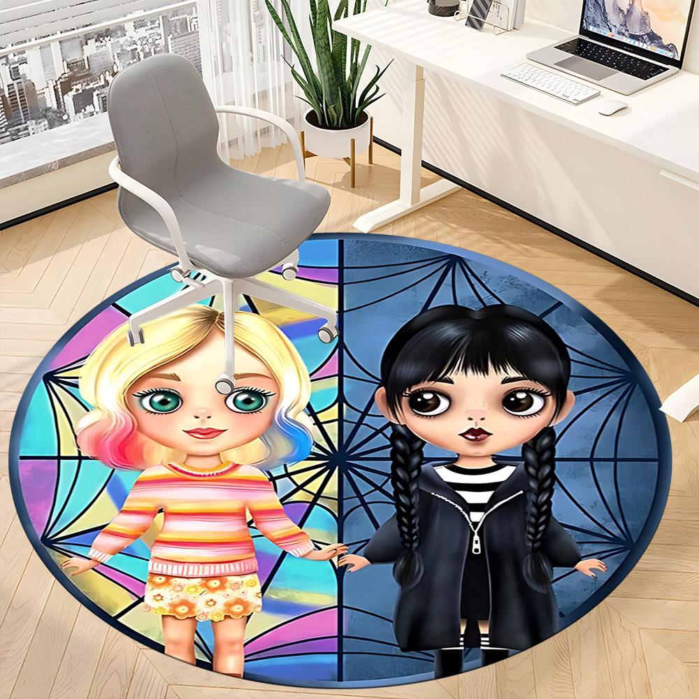 1pc Wednesday Office Round Area Rug, Under Office Chairs Bedroom Living Room Home Decor a1022392