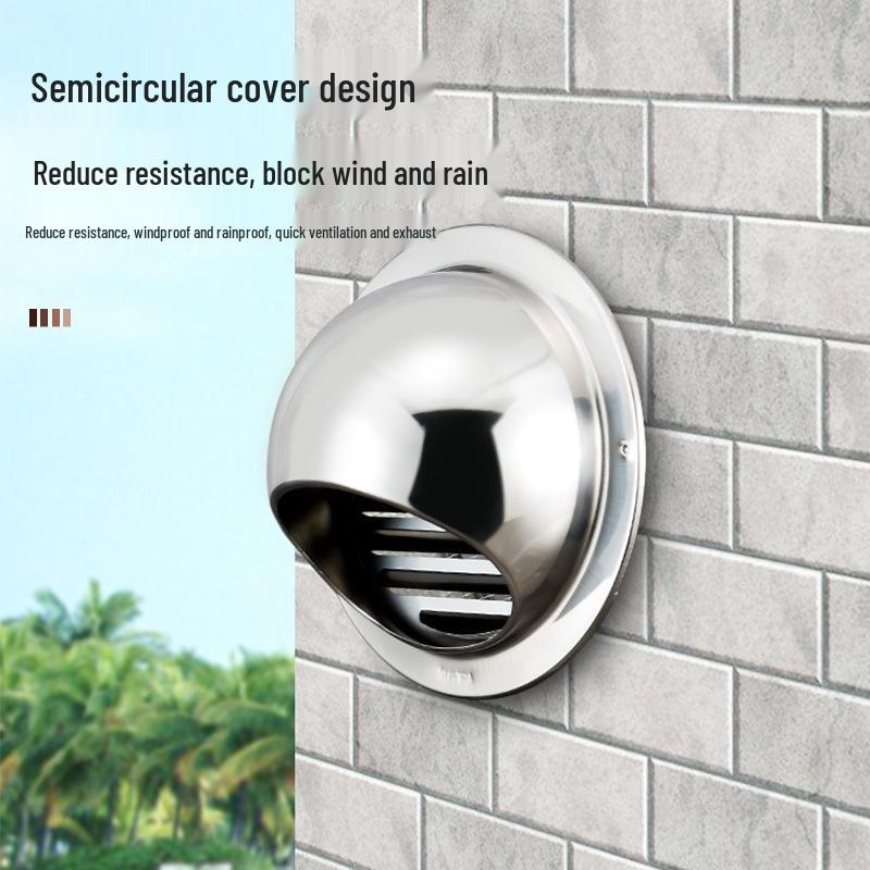 201 Edelstahl Windschutzhaube - Außenwand Regenschutz für Frischlufteinlass und Abluftventilation
