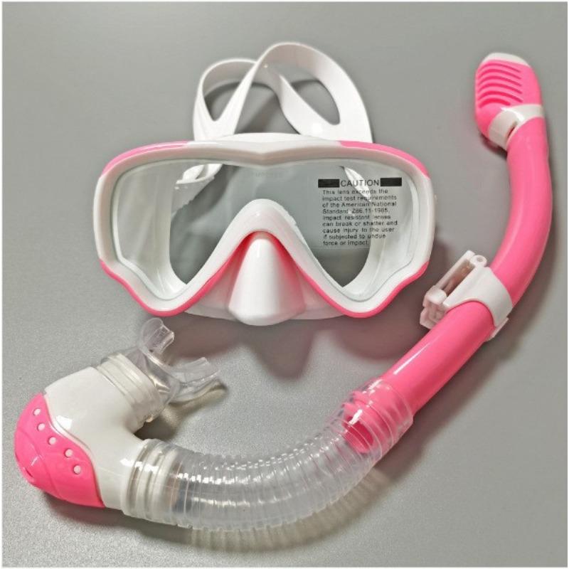 Scuba Diving Mask Snorkel Set Tempered Glass Professional Panoramic Snorkeling Gear Swimming Training Snorkel Kit Adults Youth