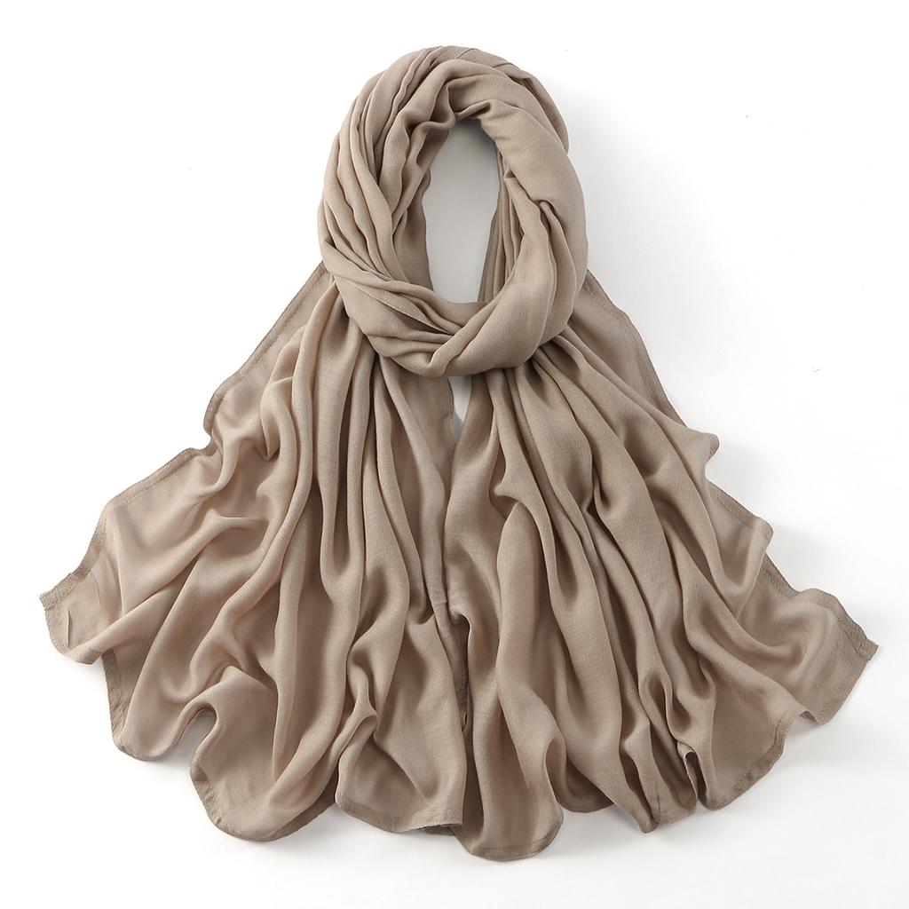 Muslim Modal Hijab Cotton Rayon Scarf for Women Double Stitching Wide Edge Rayon Shawl Islamic Thin Soft Viscose Turban Headband