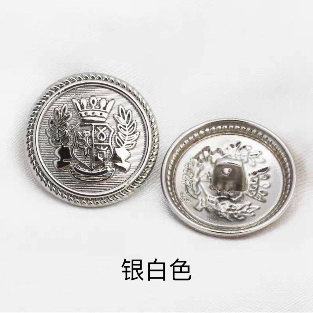 10PCS Vintage British Wheat Crown Uniform Metal Buttons For Clothing Simple Decorative Buttons