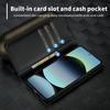 LC.IMEEKE For Xiaomi Redmi Note 14 4G (164.84mm) Case Carbon Fiber Texture Phone Cover Stand Card Holder