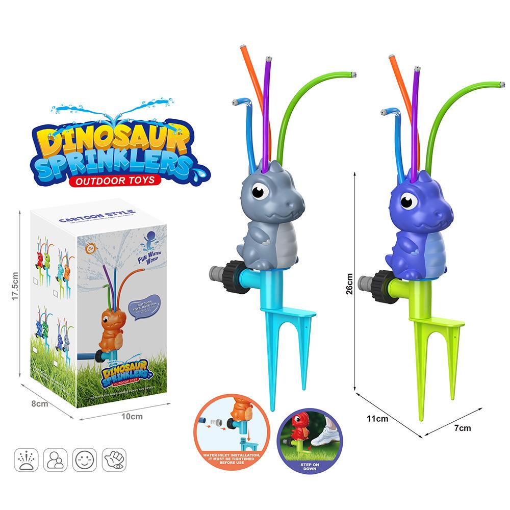 

Вращающийся динозавр, распыляющий воду, игрушка для совместного использования, летняя детская спортивная садовая газонная игрушка для игр с водой Water horned dragon