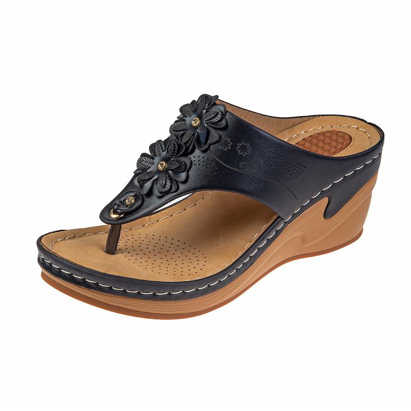 Plus Size Shoes for Women Summer Women Floral Flip Flops Fashion Roman Non Slip Sandals Outdoor Slippers Beach Casual Shoes