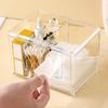 Acrylic Cotton Swab Storage Box with Cover Cosmetic Stand Tampon Organizer Dispenser Bathroom