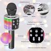 Bezdrôtový karaoke mikrofón, Detský karaoke mikrofón s LED tancujúcim svetlom, Bluetooth mikrofón pre deti dievčatá chlapcov na párty spievanie