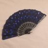 Sequin Embroidery Chinese Folding Fan Peacock Pattern Handheld Fan Plastic Fan  Home Decor
