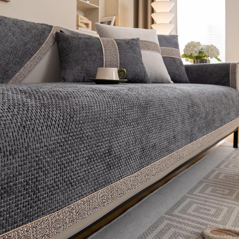 Housse de canapé en velours côtelé de luxe pour salon, antidérapante, douce, serviette de canapé, coussin d'angle pour canapés, tapis de siège universel 4 saisons