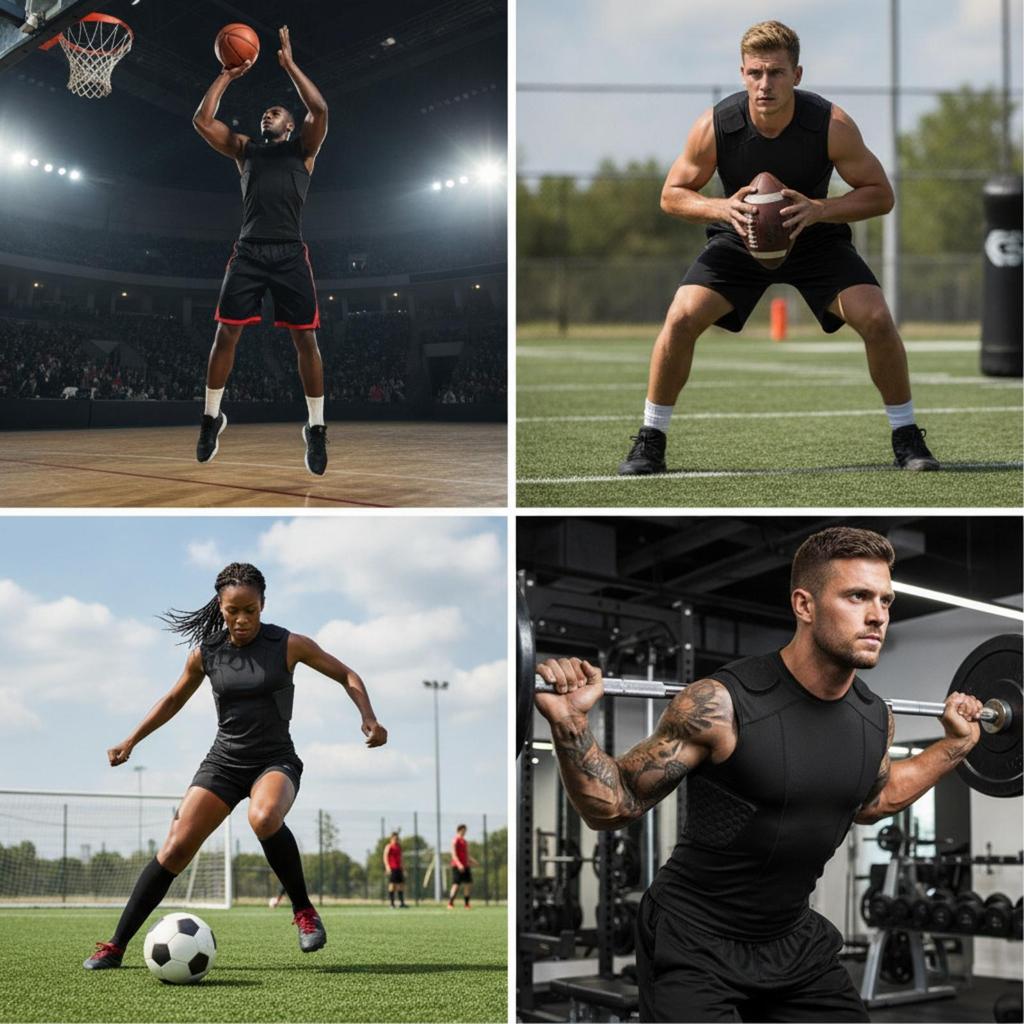 Sleeveless Padded Compression Vest Form-Fitting Safety Snug Shirt