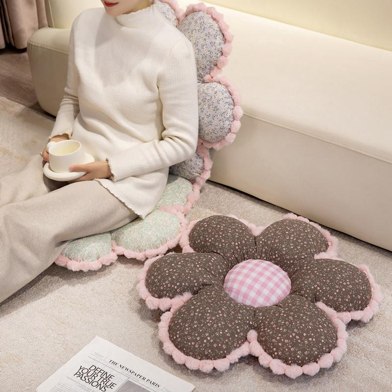 50cm Floral Cushion Girls Princess Favors Flowers Soft Stuffed Plush Chair Seat Mats Car Warm Cushion Sofa Pillow For Home Decor
