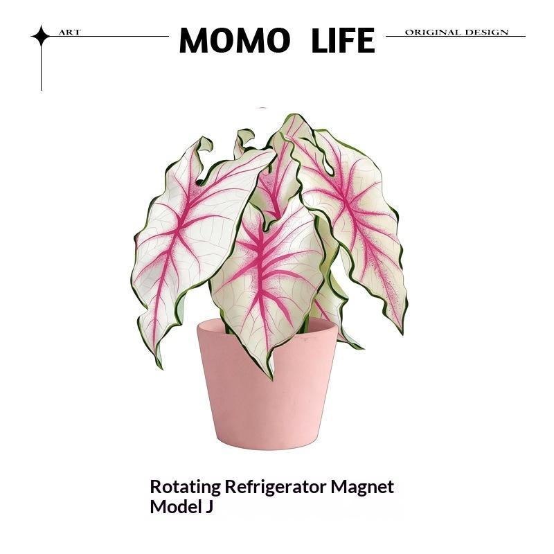 New Rotatable Mini Artificial Plant Fridge Magnets Realistic Leaf Design For Home Kitchen Office Decor