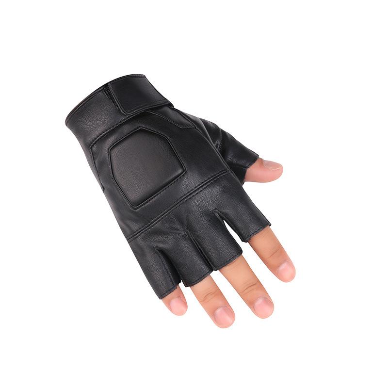 Half Finger PU Leather Gloves Sports Cycling Gloves Outdoor Tactical Performances Mountaineering Fitness Gloves Non Slip Leather Gloves