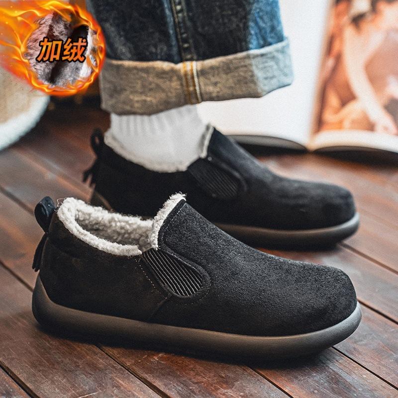 Shoes winter new outdoor light and comfortable foot-fitting lazy shoes fleece thickened soft-soled casual shoes