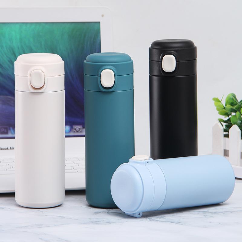 Thickened 304 Stainless Steel Pea Cup Outdoor Portable Pocket Cup Student Female Bouncing Cup Double Water Cup Thermos Cup