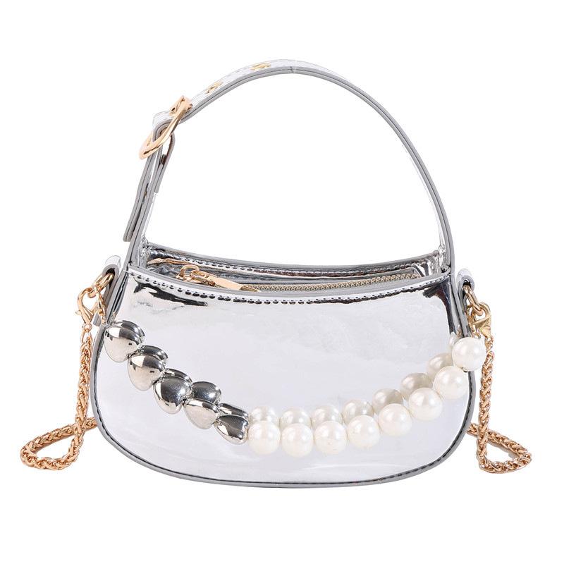

New Design Female Shoulder Bag High Quality Sliver Gold Patent Color Female Cross Body Bag Party Wedding Small Handbag for Women