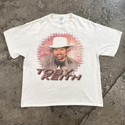 Vintage Toby Keith Shirt Herren Gr. XL Weiß 2003 Shock'n Y'all Tour Country Musik