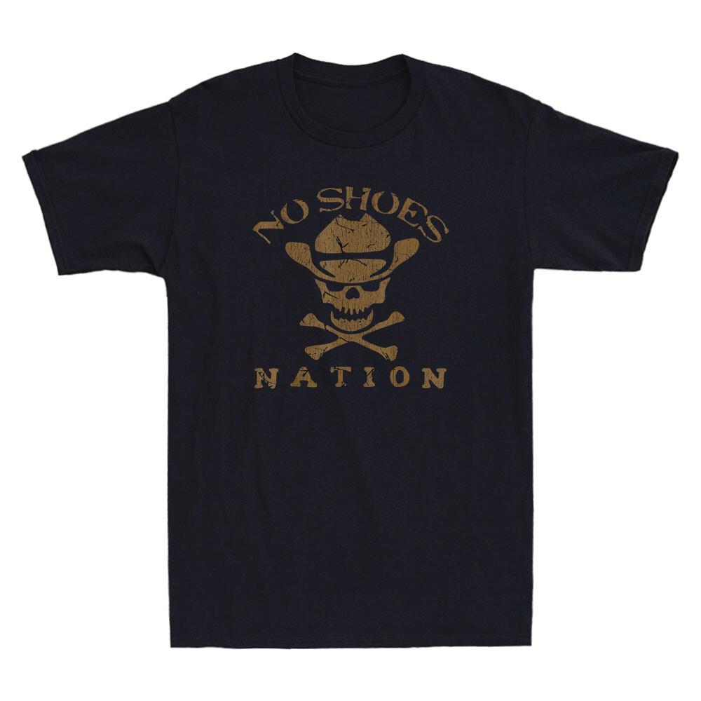 No Shoes No Nation Funny Cowboy Skull Sayings Shoes Quote Vintage Men s T-Shirt Unisex T-Shirt S