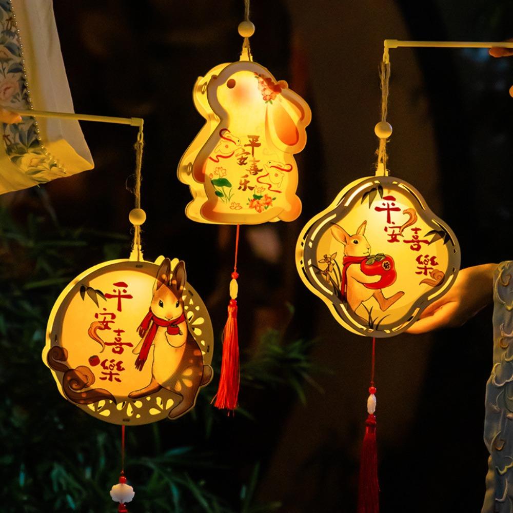 Chinese Middle Autumn Festival Lantern Paper Rabbit Lantern  Women Children