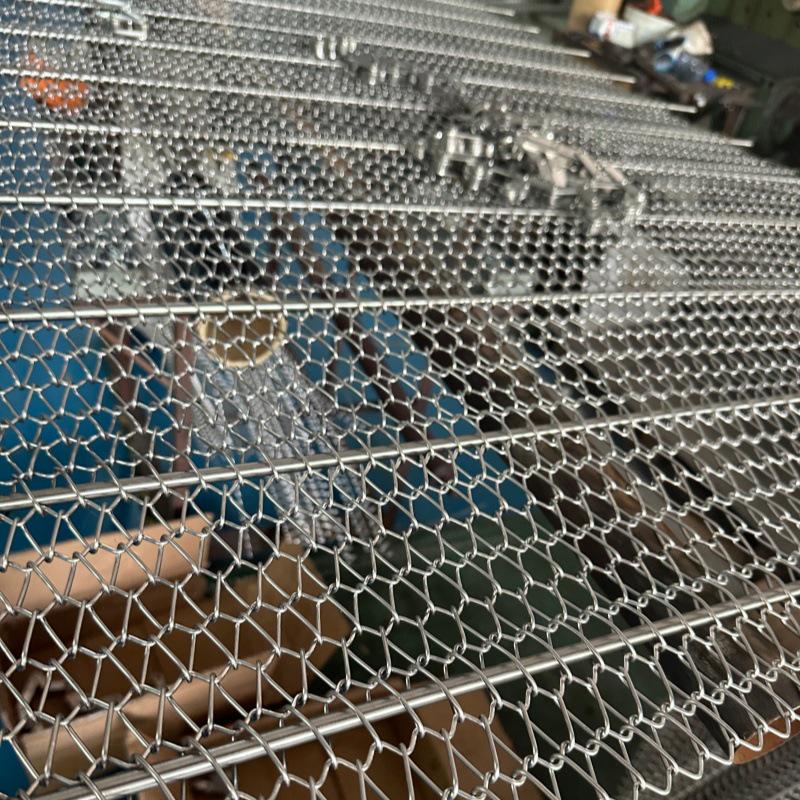 201 Stainless Steel High-Temperature Resistant Double Spiral Mesh Belt Conveyor