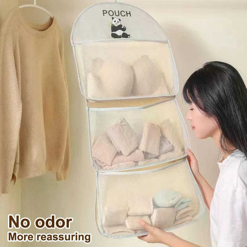 Large Capacity Wardrobe Hanging Mesh Storage Bag Multi-layer Socks Organizer save Space Multi-function Storage Solution