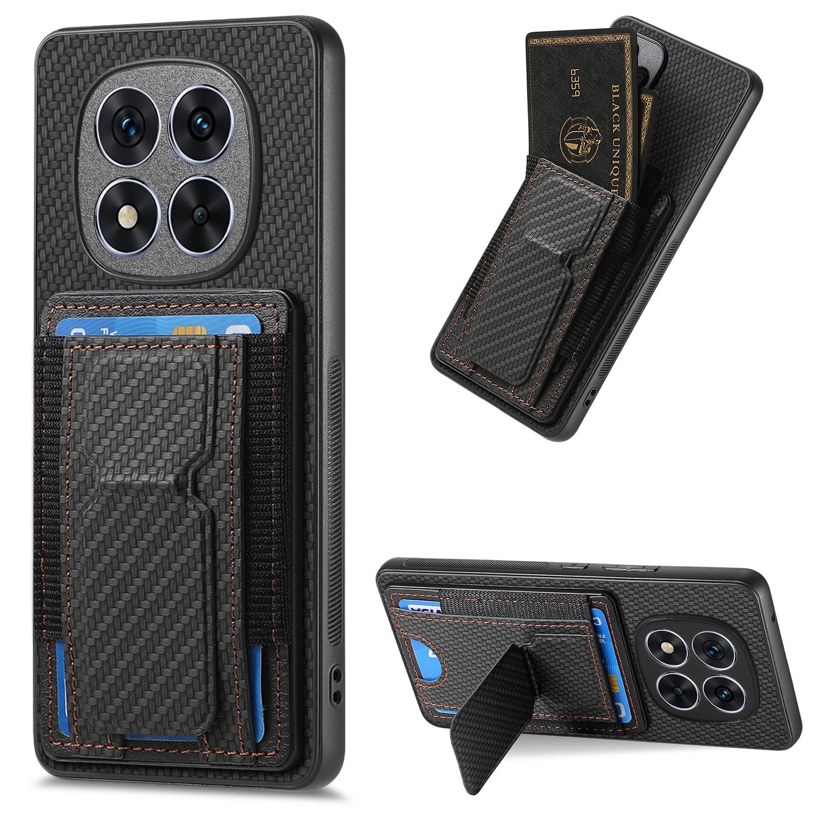 

Чехол для Xiaomi Redmi Note 14 Pro 5G/Poco X7 5G с подставкой, держателем для карт, кожаной задней крышкой Black