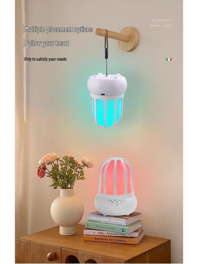 LED Birdcage Speaker Night Light with Dimmable Sleep Eye Protection