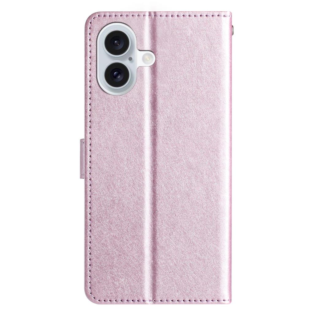 For iPhone 16 Case Silk Texture Leather Phone Cover Wallet with Credit Card Holder