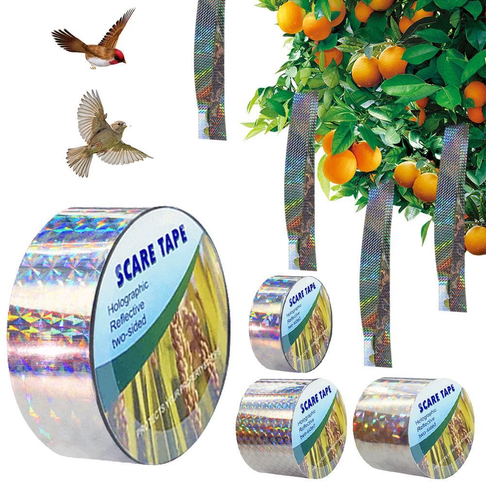 Reflective Bird Repellent Scare Tape Garden Protection Double Sided Flashing Physical Deterrent Pigeons Crow Duck Bird Ribbon