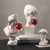 Handcrafts Resins Bubble Blowing Sculpture Funny Greek Mythology Bust Figurine Desk Ornament for Collectors Home Decors
