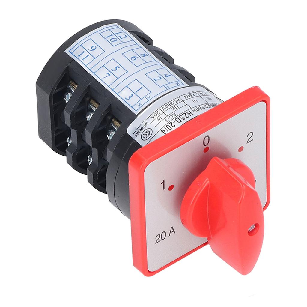 BERM Changeover Switch Rotary Knob 3 Pole 3 Position Accessory for Power Control AC 380V