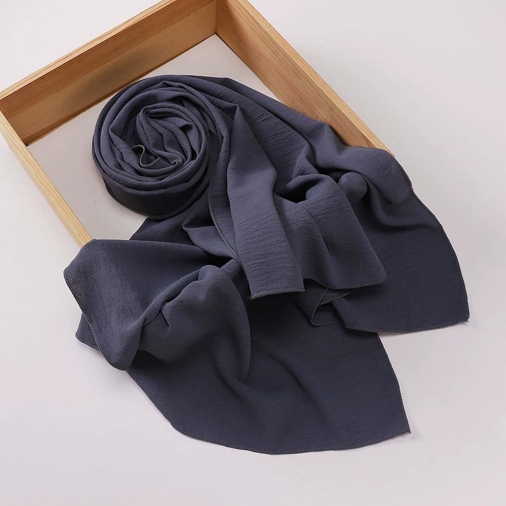 Malaysia Muslim Hijab Wrinkle Plain Long Shawl Islamic Headscarf Wraps For Women Female Foulard