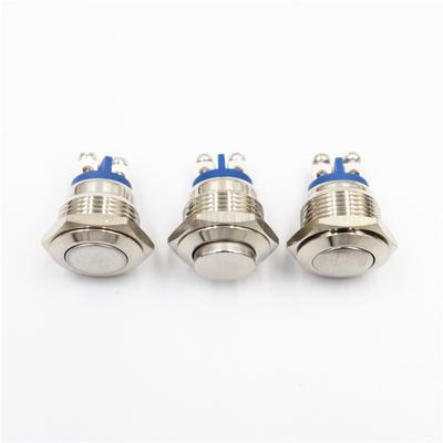 1Pcs 16mm Waterproof  Stainless Steel Ball 1 No Instant 2 Screw On Push Button Switch