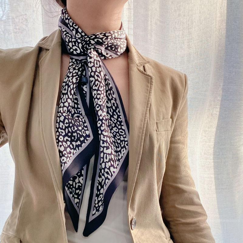 Luxury Long Silk Scarf Bag Tie Lady Neck Skinny Scarves Hairband Foulard Horse Print Brand Women Neckerchief Ribbon
