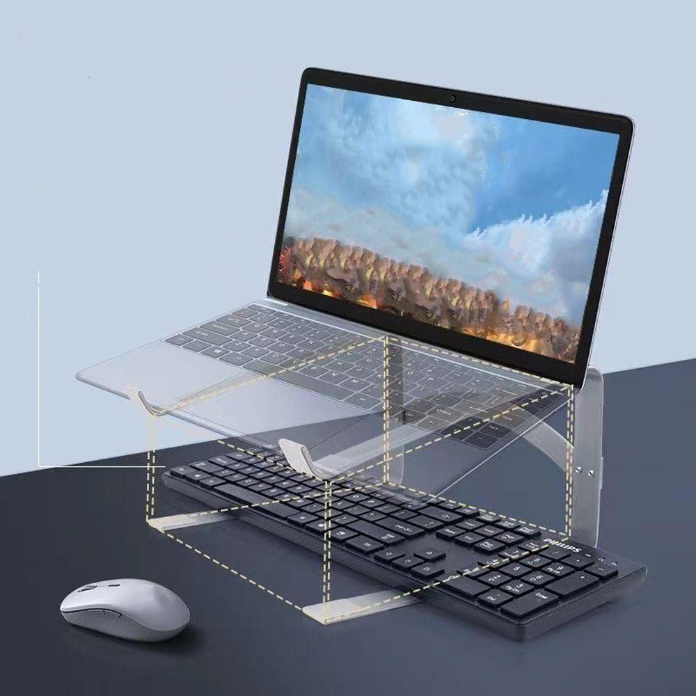 Ventilated Notebook Riser Double Layer Computer Stand Sturdy Laptop Holder  Space Saving