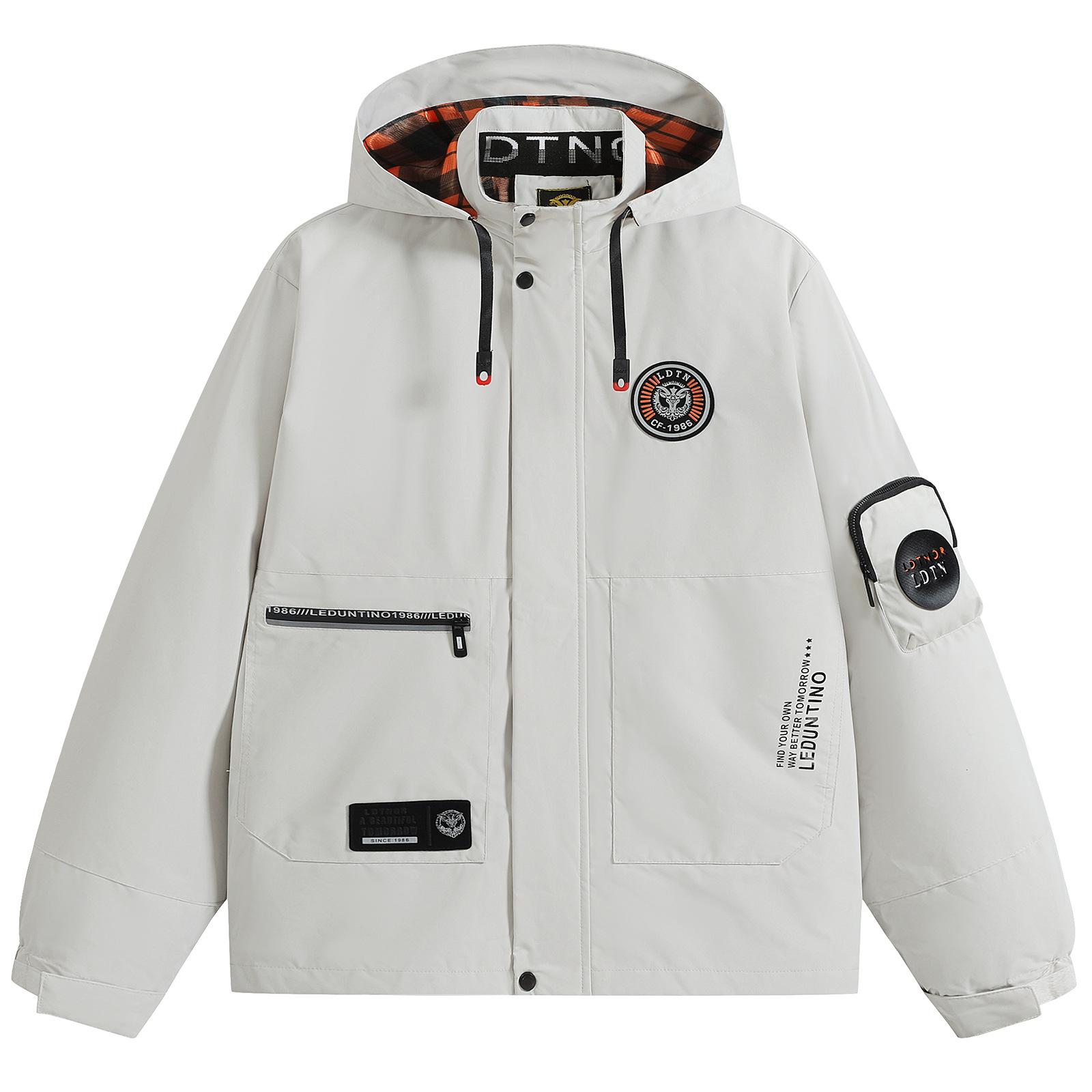 

Men s Casual Jacket Parka Coat Autumn and Winter Hooded Jacket Shirt Men s Jacket Solid Color Outdoor M