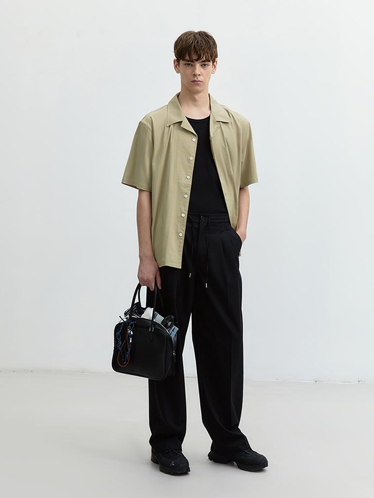 Deonseuteupomaen Open Collared Out-Pocket Shirt Soft Khaki_M_Udsh4B322K1