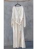 Women's Washed Bamboo Linen Chinese-Style Dress with Waist Seal, Available In 3 Colors