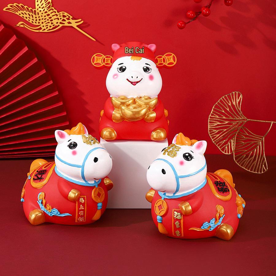 2026 Year of the Horse Zodiac Money Box: Wealth and Prosperity Desktop Ornament