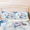 3pcs Duvet Cover Set White Flower Blue Leaves Feather Butterfly Theme Perfect for Bedroom Living Room Hotel Lounge Decoration