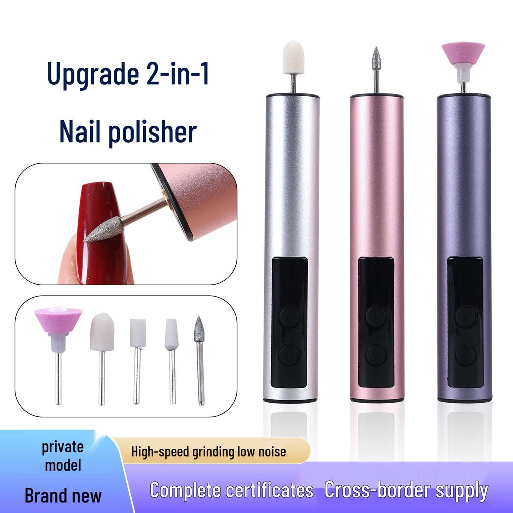 New USB Rechargeable Digital Display Manicure Grinder - Metal Nail Care Pen for Polishing and Removal