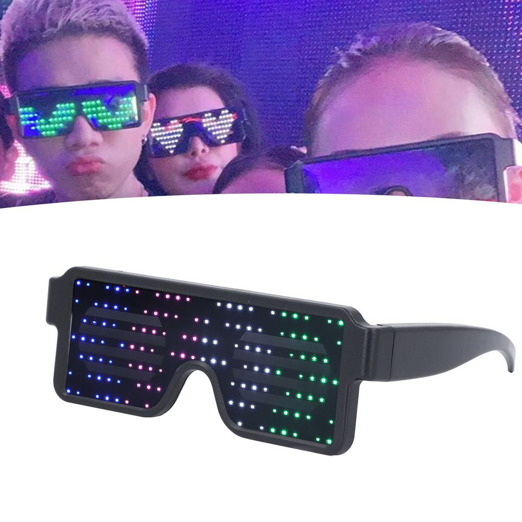 LED Glowing Glasses Dynamic 4 Colorful Light Up USB Rechargeable Luminous Decor for Bar Bundy All Ha