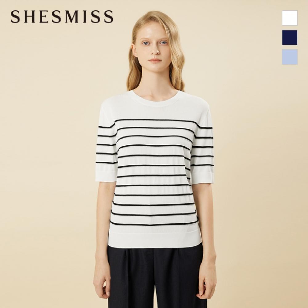

Вязаный топ с короткими рукавами Shs Miss Stripe Sskpon21150 light blue/55