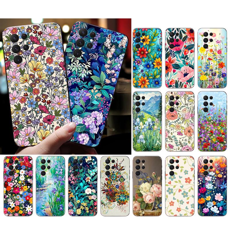 Flower Art Funda Phone Case For Samsung Galaxy S26 S25 S24 S23 S22 Ultra S23 S22 S25 Plus S24 FE S26Edge