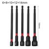 1/5PCS 6 Inch Magnetic Long Nut Driver For Impact Drill Hex Socket Adapter 8-14mm Extended Socket Wrench Power Tool