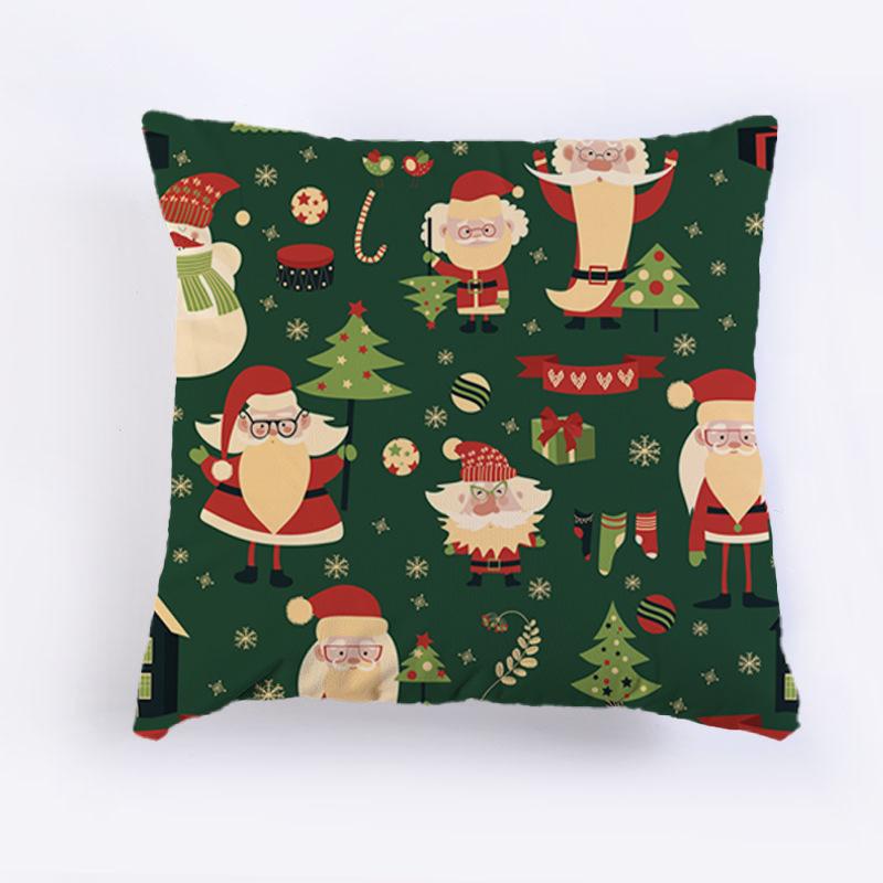 Christmas Throw Pillow Cover Festive Santa Claus Pillow Cover Sofa Cushion Cover