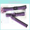 Hip Hop Purple Flame Canvas Belt With Smooth Iron Buckle For Men