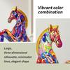 Jumping Horse Figurine Ornaments Resin Graffiti Animal Sculpture Decorative Animal Horse Ornament For Living Room Table Shelf