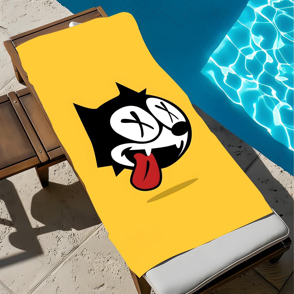 Cartoon Felix the Cat Towel Towel Soft Pool Gift For Travel Gym Shower Cool Camping Quick Dry Sports  Large Beach Towel