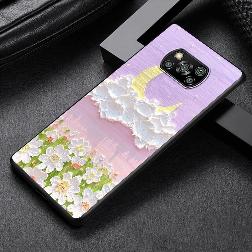 Art Retro Oil Painting Flowers Phone Case for Xiaomi Poco X3 NFC M3 X4 Pocophone F1 M4 Pro F3 GT Soft Silicone Black Cover Shell